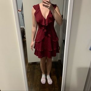 NWT XS Bariano Lumier dress in burgundy
